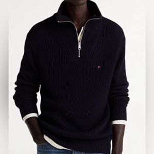 Tommy Hilfiger Men’s Nautical Chunky Ribbed Long Sleeve Quarter Zip Size XXL